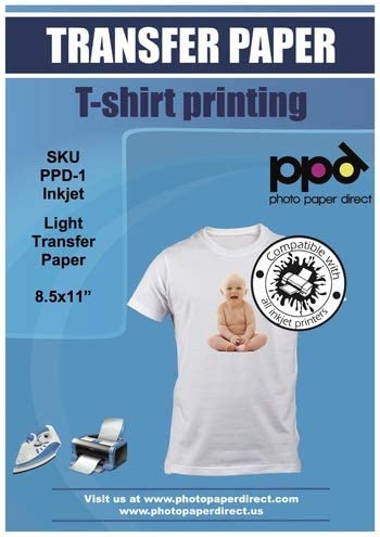 PPD Inkjet Iron-On White and Light Colored T-Shirt Transfer Papers