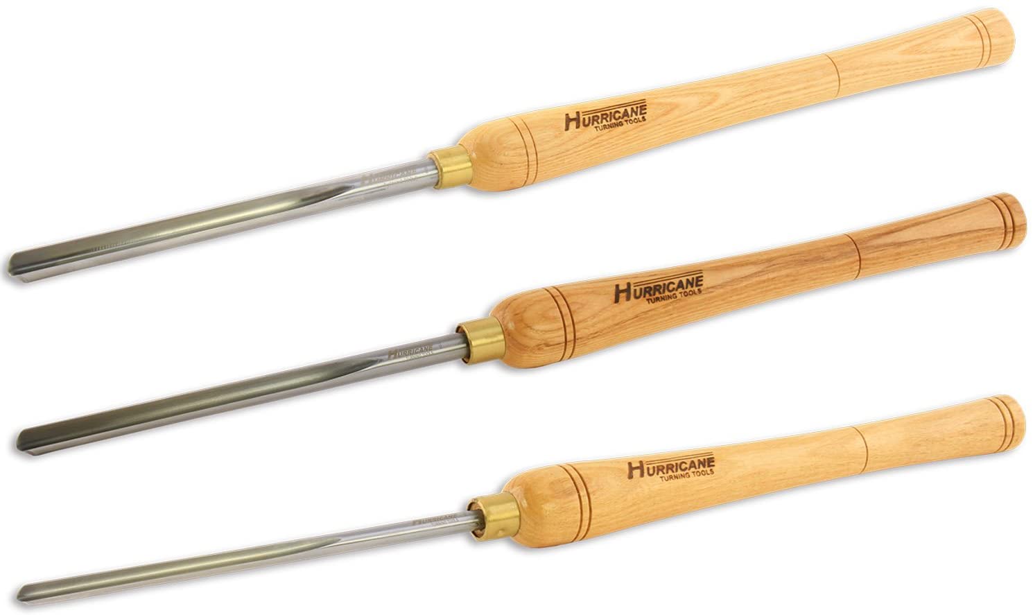 Hurricane Turning Tools Three-Piece Bowl Gouge Set