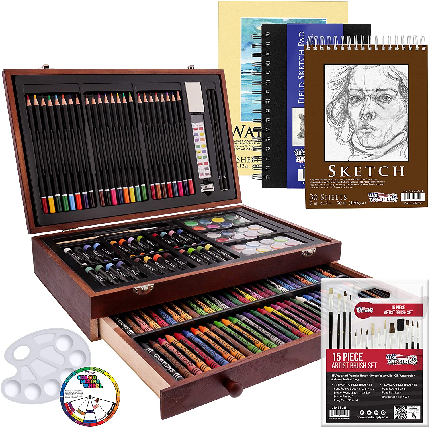 US Art Supply 162 Piece Deluxe Box Art