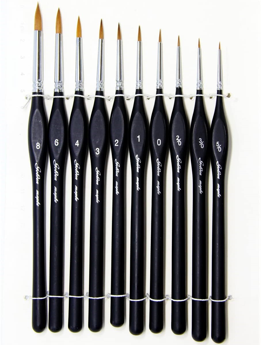 Golden maple Detail Paint Brushes Set